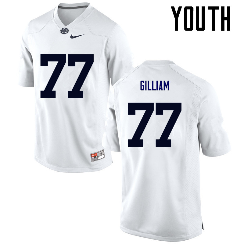 Youth Penn State Nittany Lions #77 Garry Gilliam College Football Jerseys-White